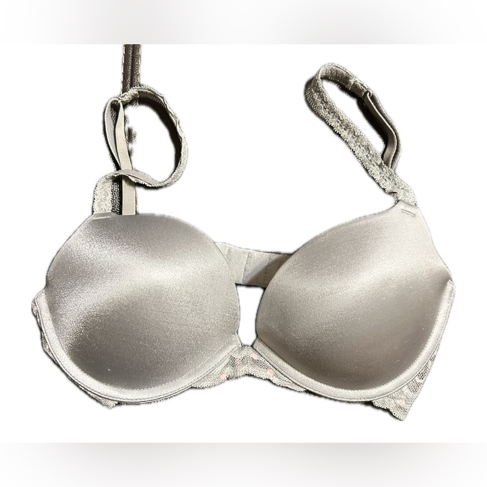 Victorias Secret PINK silver /Gray Bra.